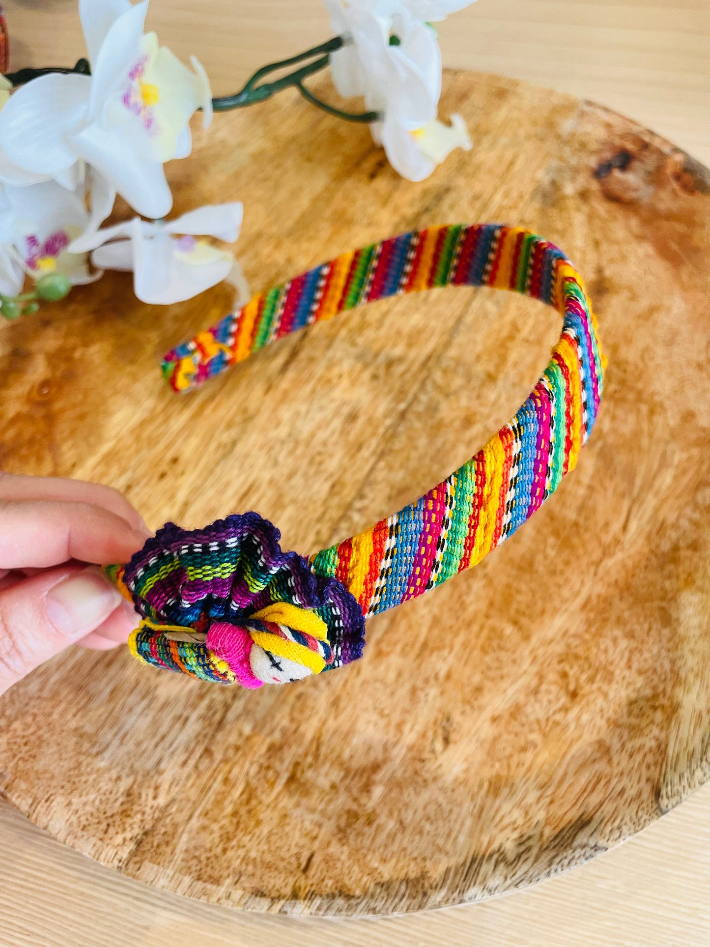 Guatemalan colorful doll headbands