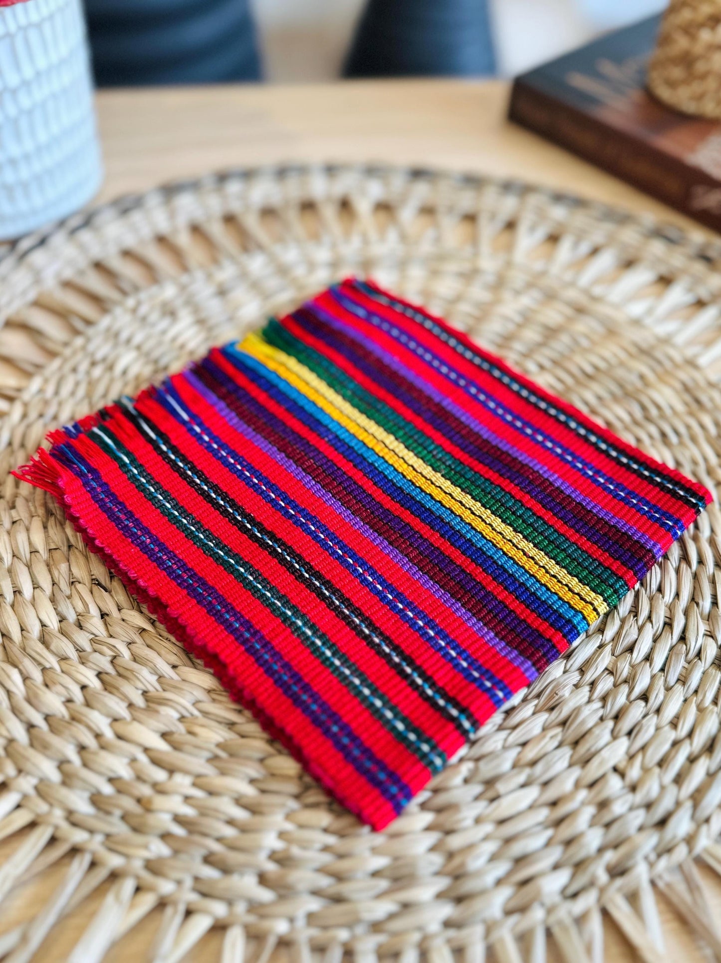 Napkin - Emerald / Oat / Strawberry Red