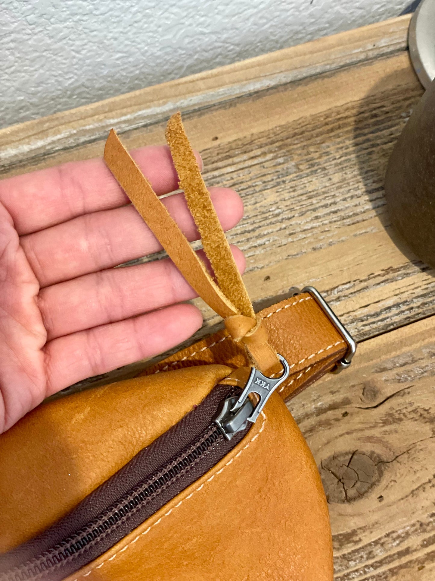 Leather Crossbody Bag - Tan