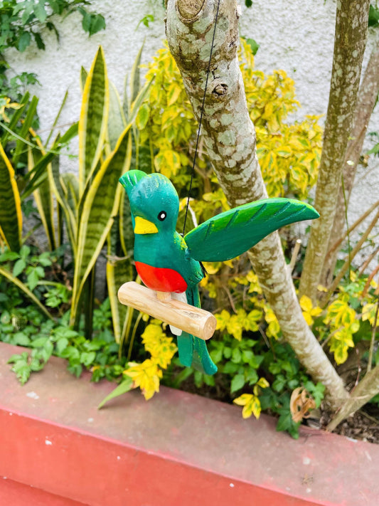 Wooden Bird Decor - Hanging Quetzal