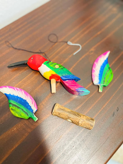 Wooden Bird Decor - Hanging Humming Bird