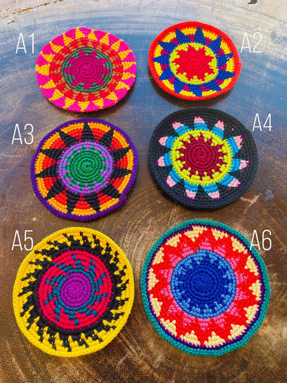 Colorful Crochet Cup Coasters