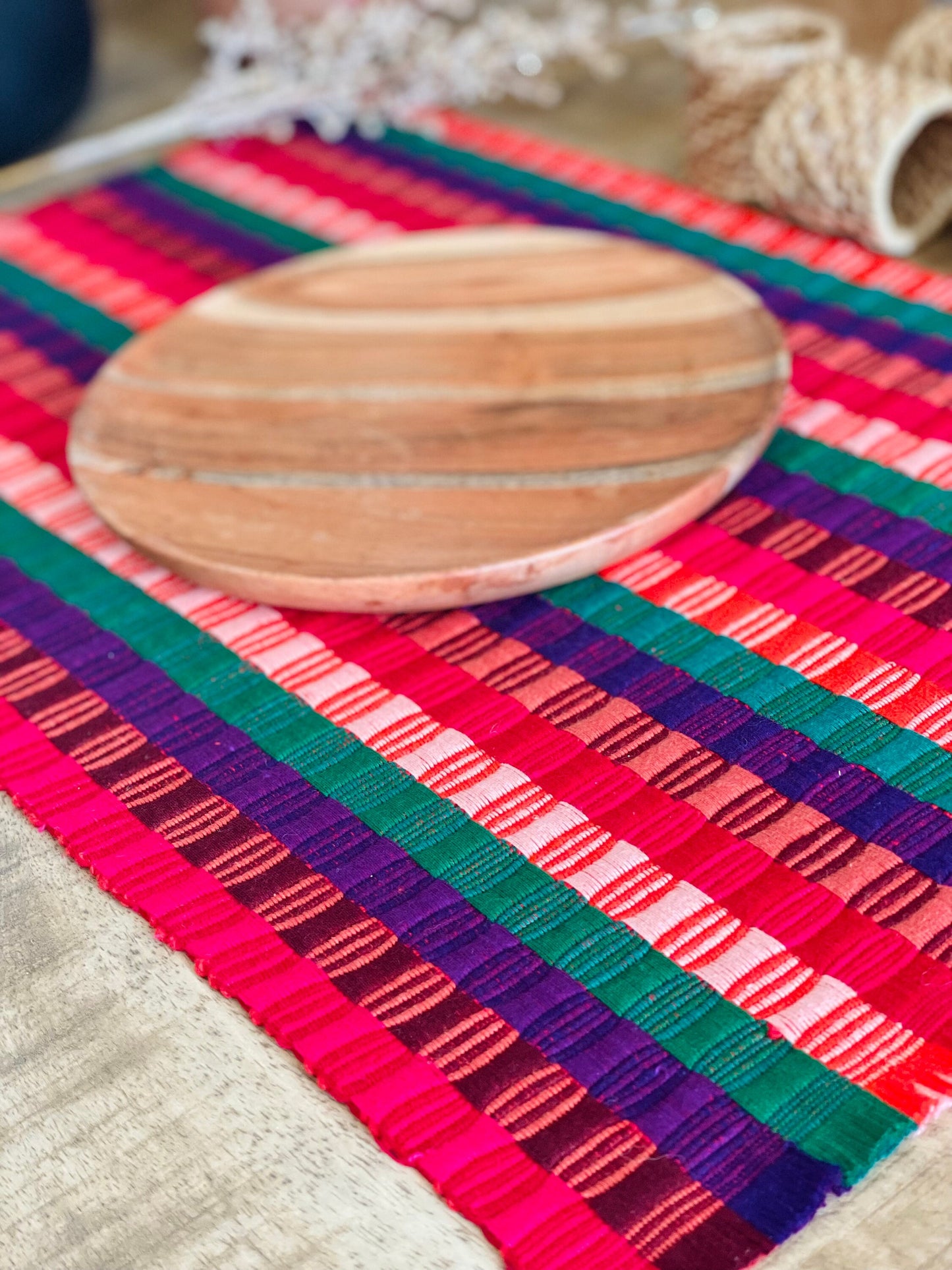 Guatemalan placemats in Pinkmulticolor