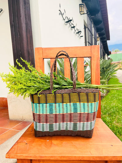 Plastic Tote Bag - Brownmulti