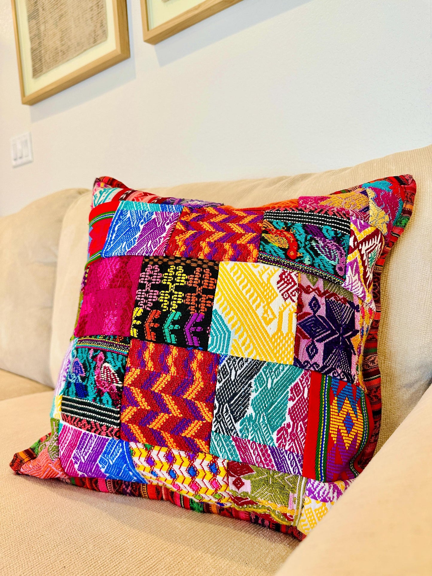 Huipil Pillow Cover From Guatemala