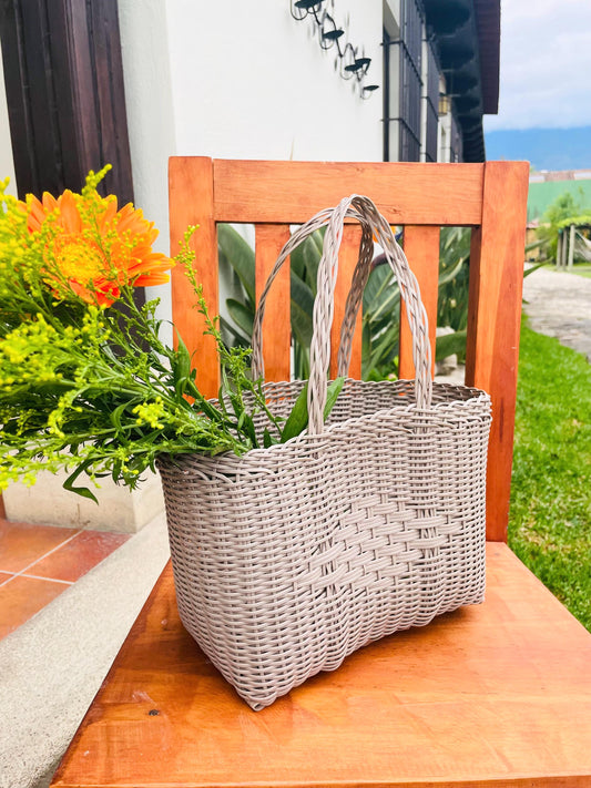 Plastic Tote Bag (M) - Light Gray
