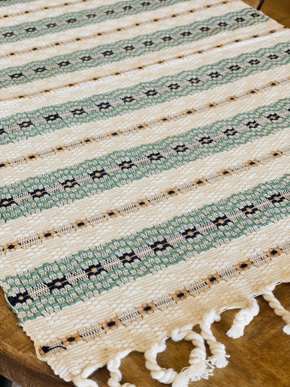 Guatemalan placemats - Creme/Lightblue