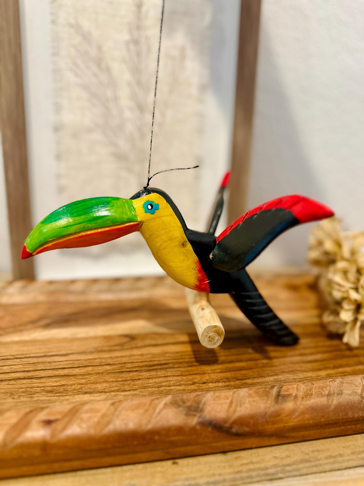 Wooden Hanging Toucan
