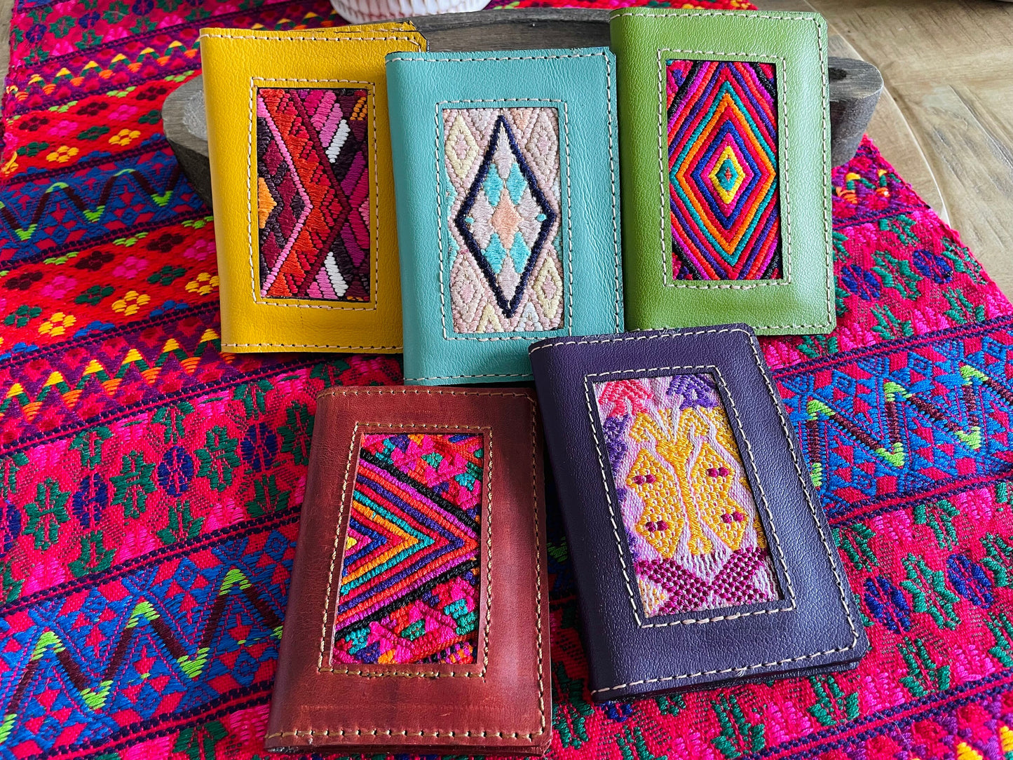 Guatemalan Authentic Leather Huipil Card Holders