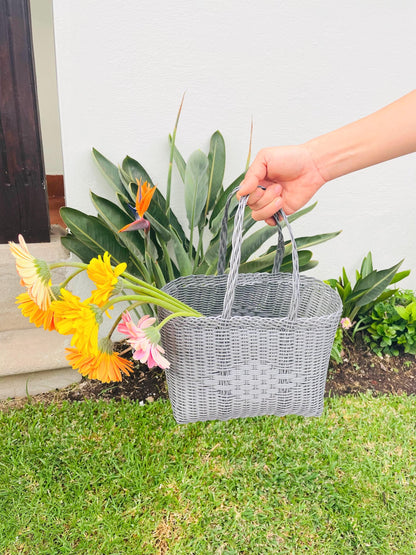 Plastic Tote Bag (M) - Gray A