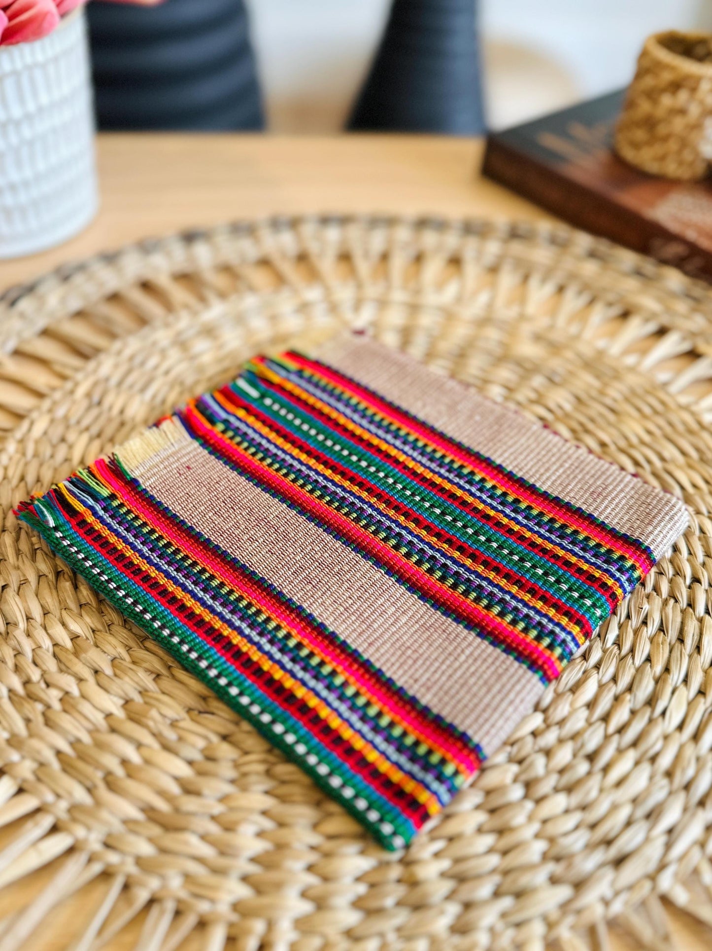 Napkin - Emerald / Oat / Strawberry Red