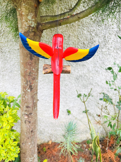 Wooden Bird Decor - Hanging Parrot