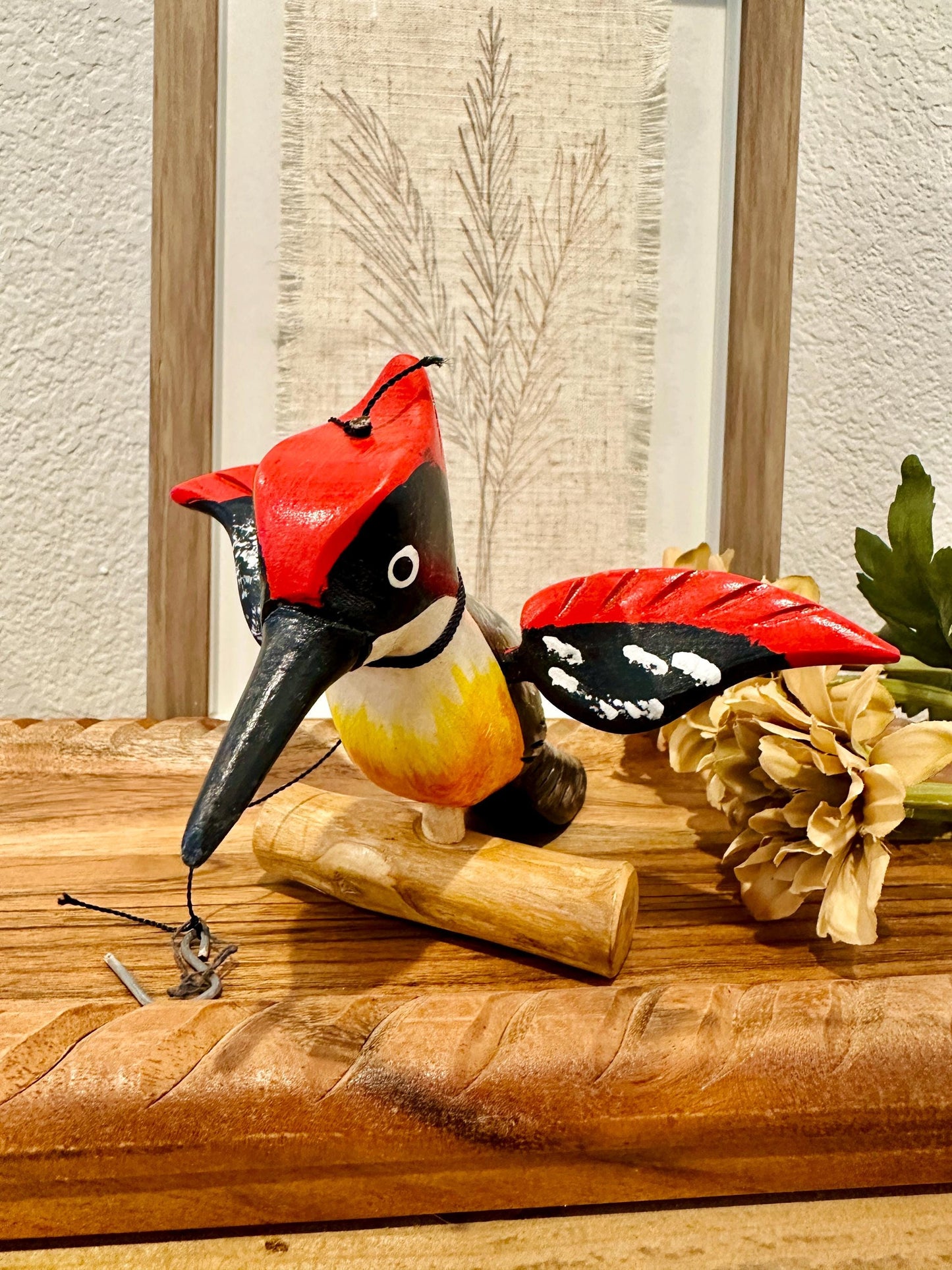 Wooden Hanging Woodpecker