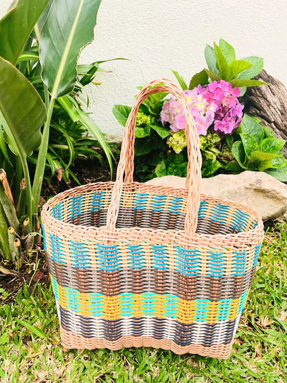 Plastic Tote Bag - Beigemulti