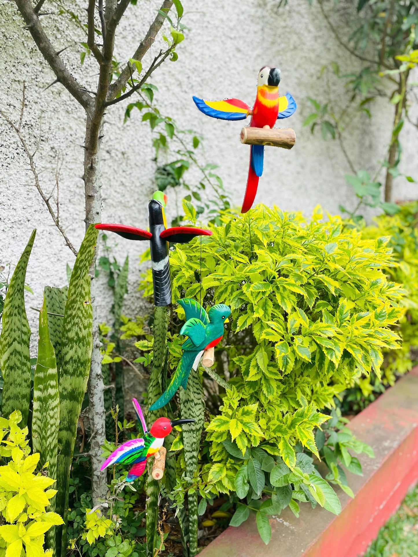 Wooden Bird Decor - Hanging Humming Bird