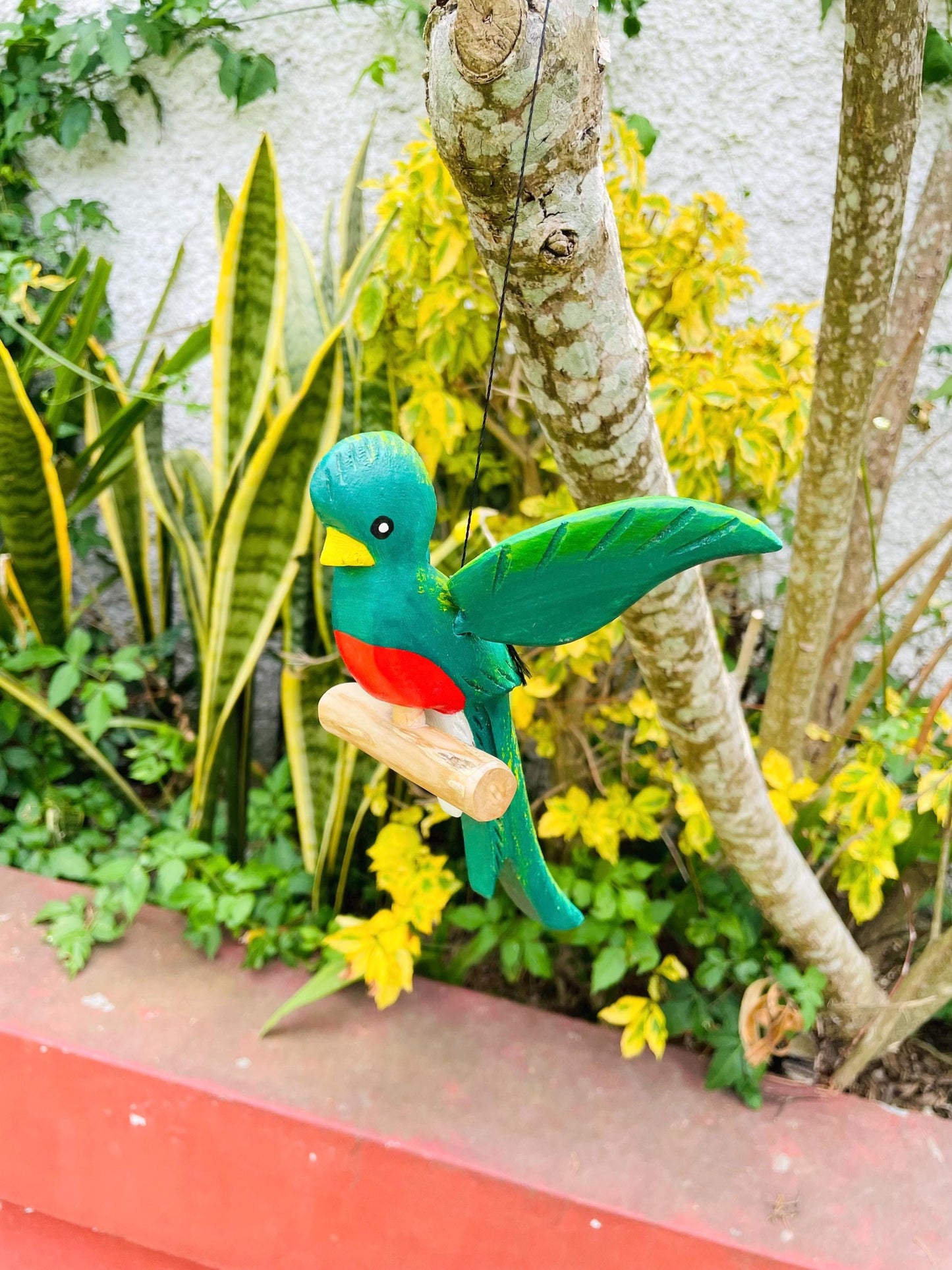 Wooden Bird Decor - Hanging Quetzal