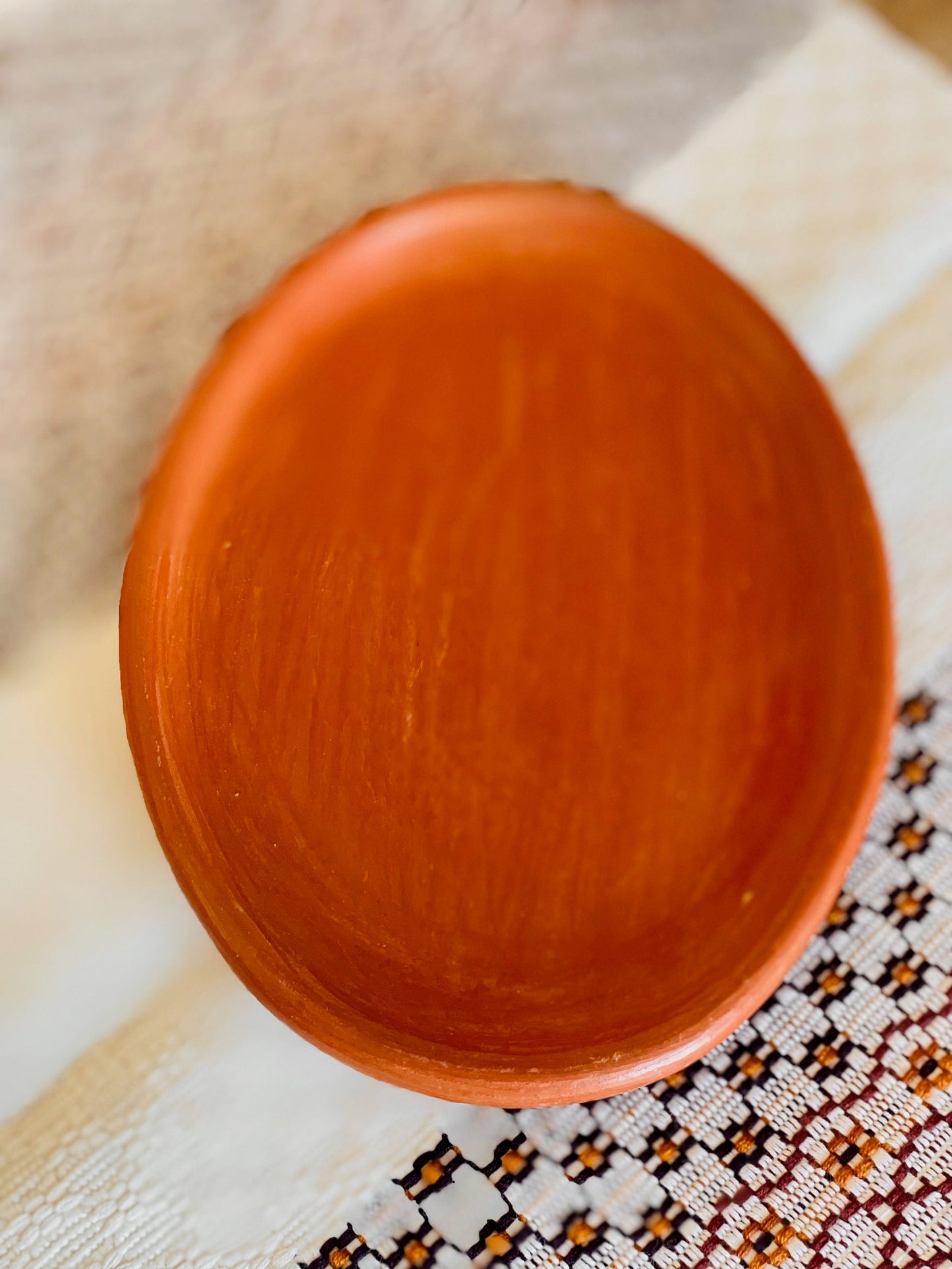 Decorative Clay Oval Dish - Medium