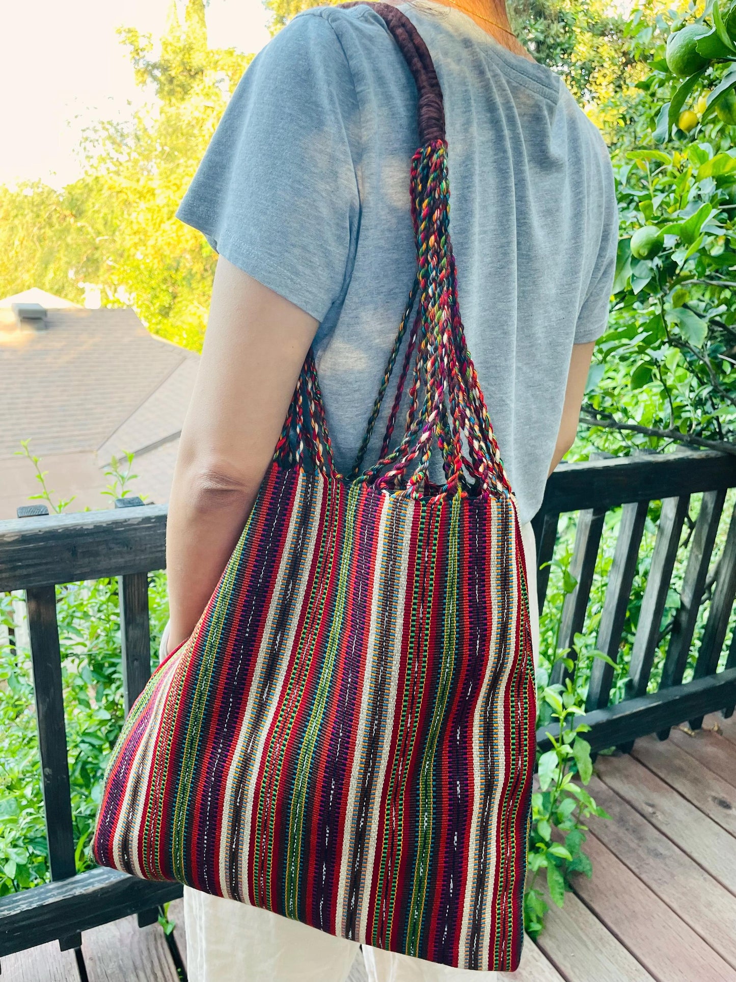 String Shoulder Tote Bag - Mocca