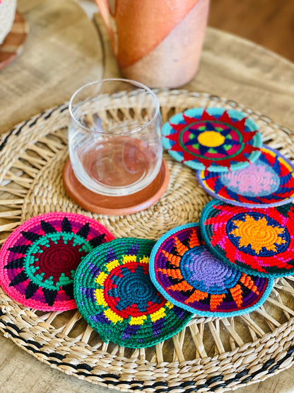 Colorful Crochet Cup Coasters