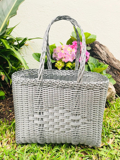 Plastic Tote Bag (M) - Gray A