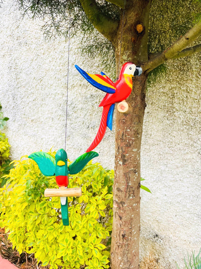 Wooden Bird Decor - Hanging Parrot