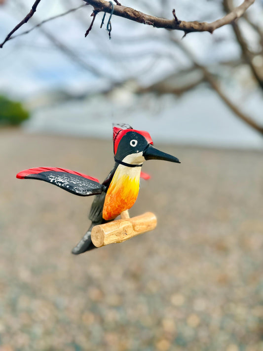 Wooden Hanging Woodpecker