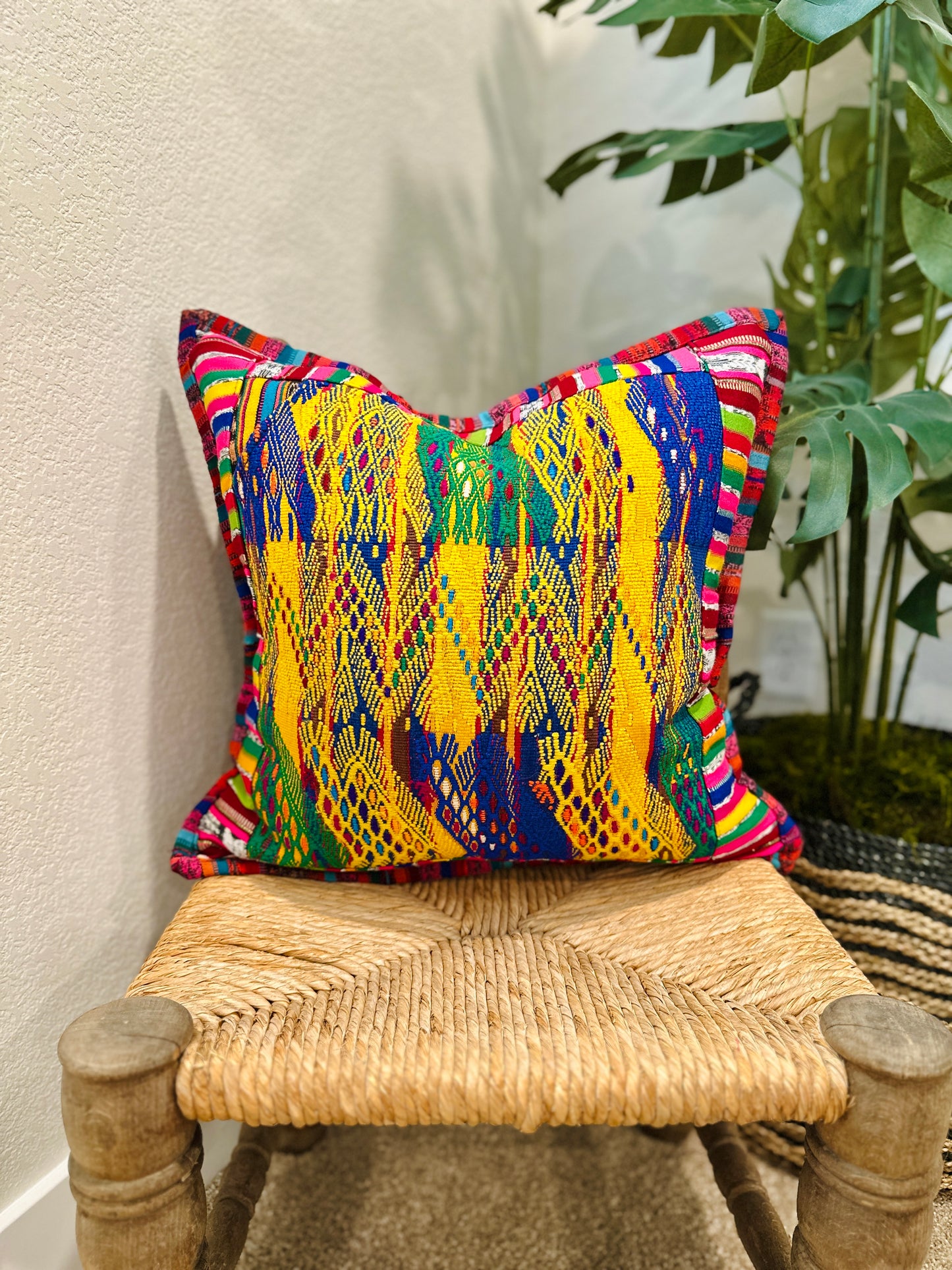 Decorative Throw pillow covers from San Juan Sacatepequez - Yellows