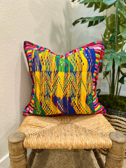 Decorative Throw pillow covers from San Juan Sacatepequez - Yellows