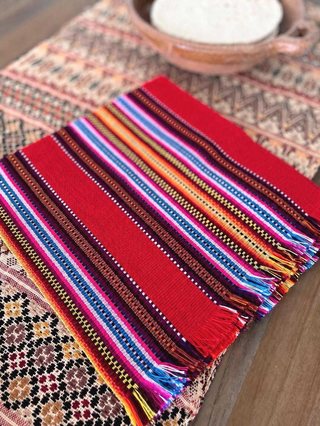 Handwoven Guatemalan Cotton Cloth (Ruby Red)