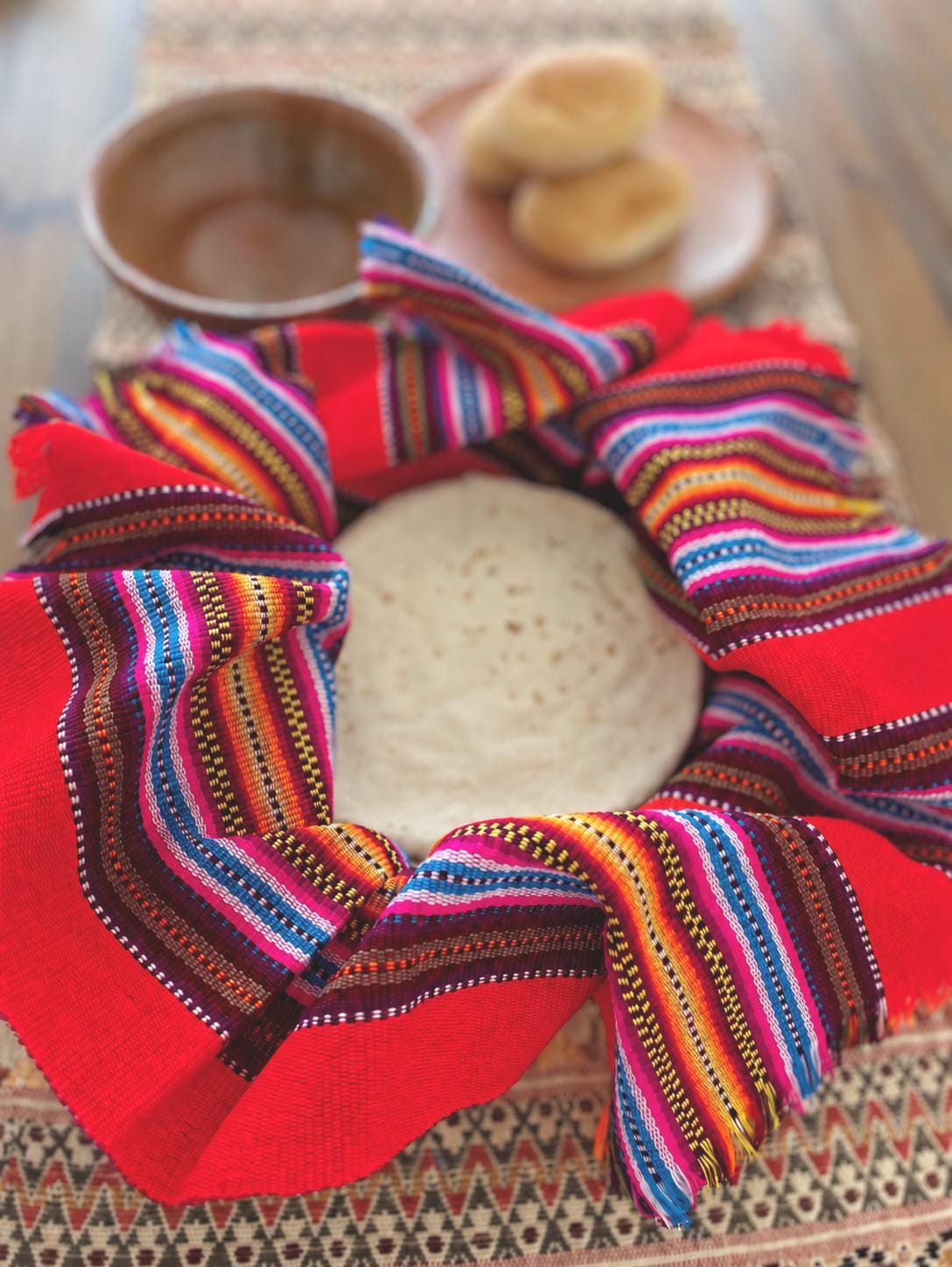 Handwoven Guatemalan Cotton Cloth (Ruby Red)