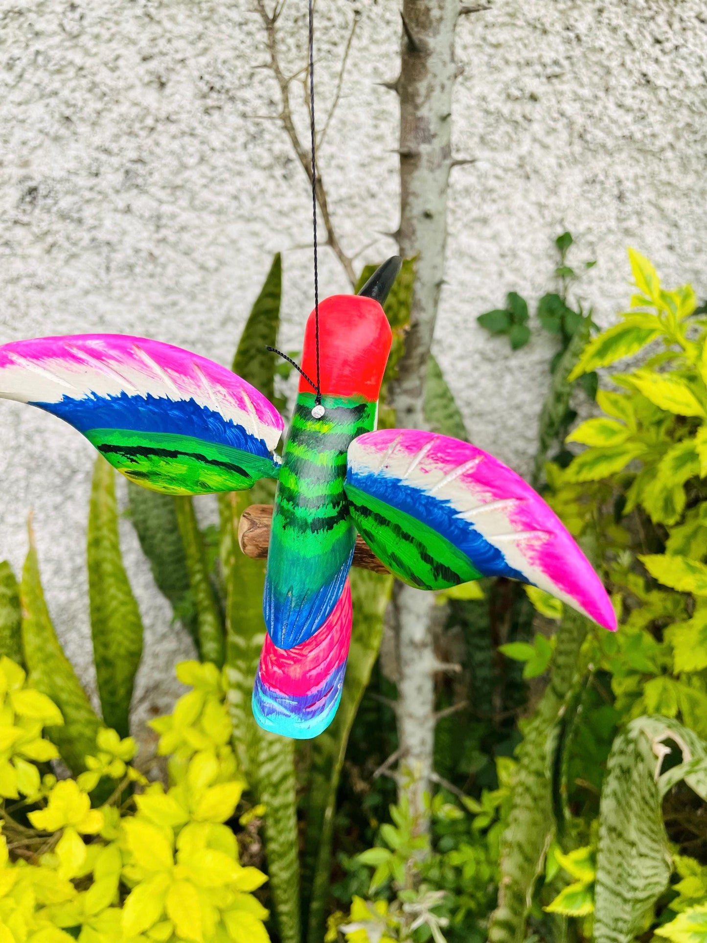 Wooden Bird Decor - Hanging Humming Bird