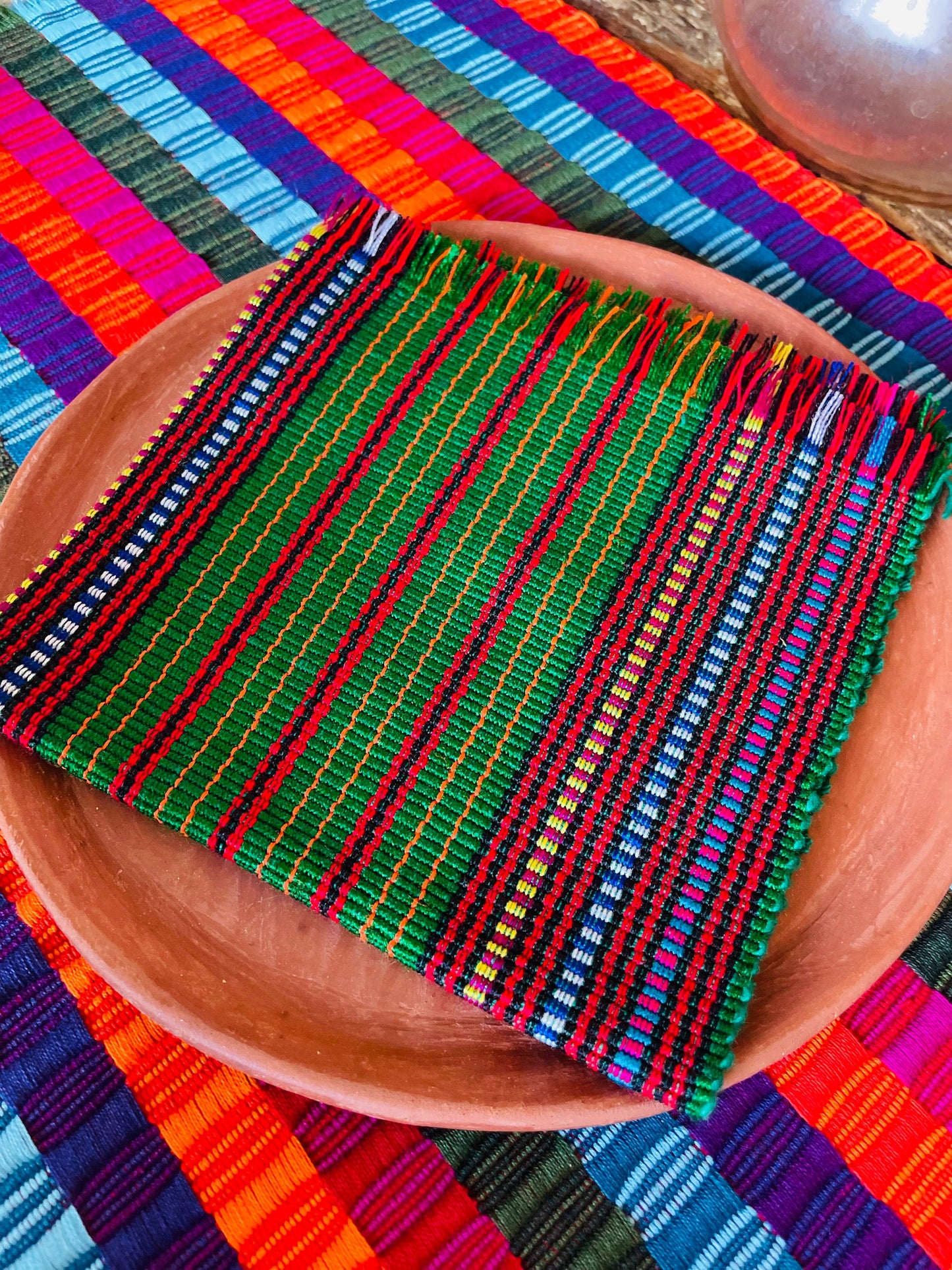 Colorful handwoven napkin