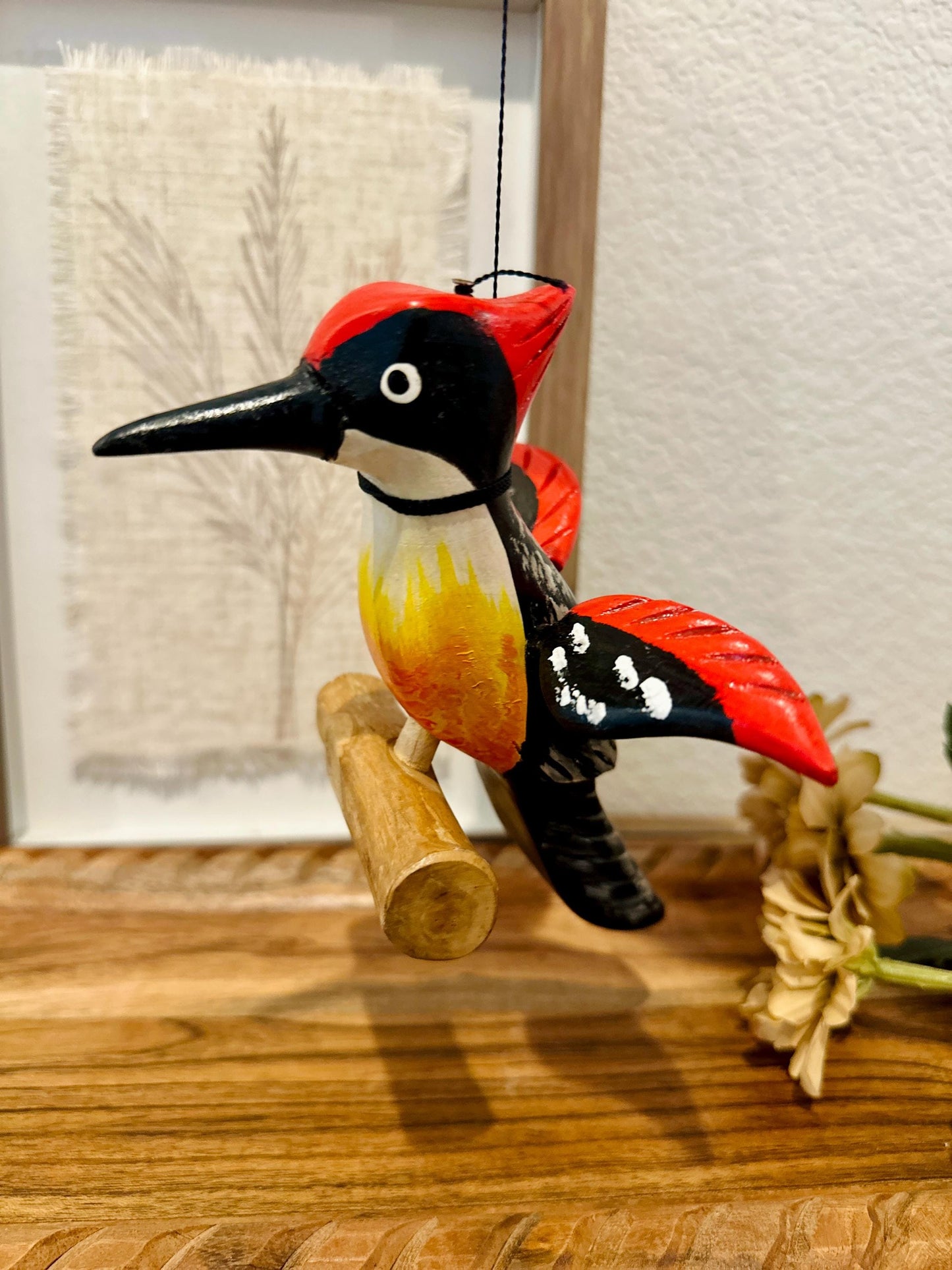 Wooden Hanging Woodpecker
