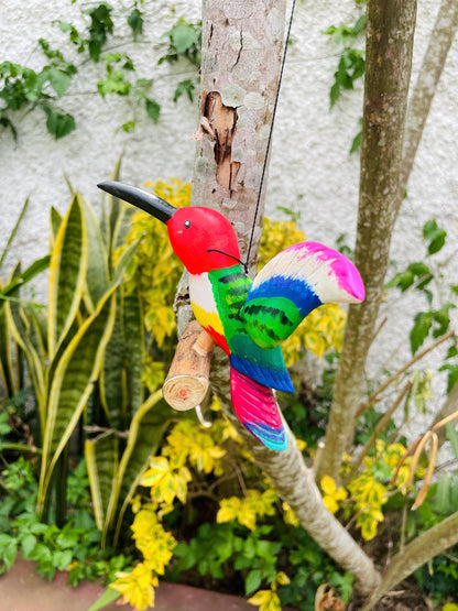 Wooden Bird Decor - Hanging Humming Bird