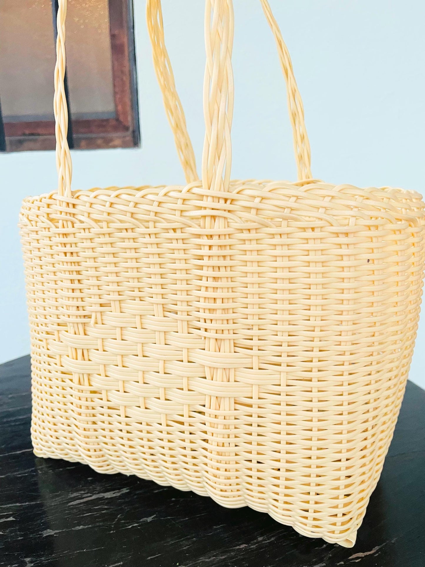 Plastic Tote Bag (M) - Light Beige