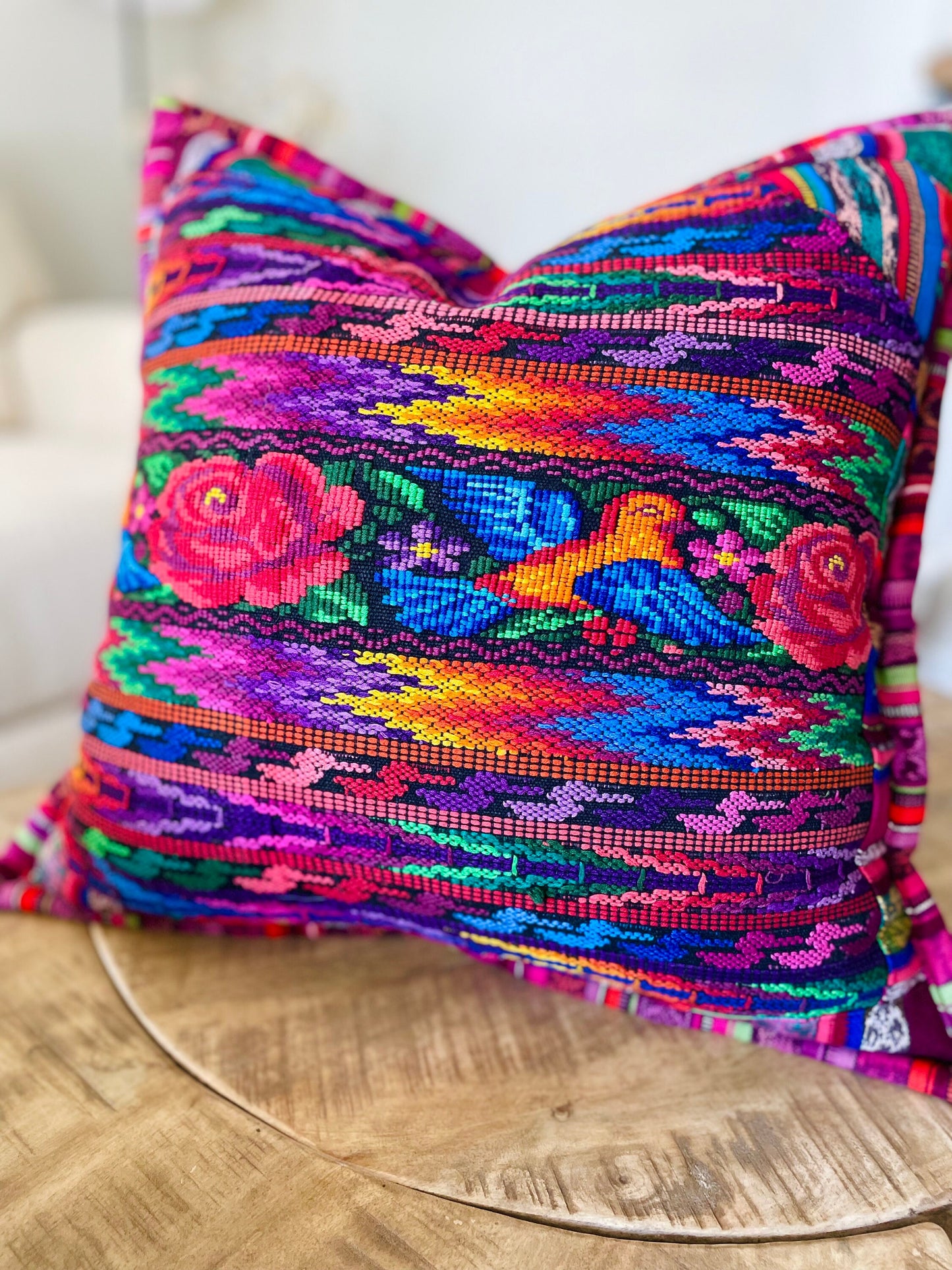 Guatemalan Huipil pillow covers from Chimaltenango