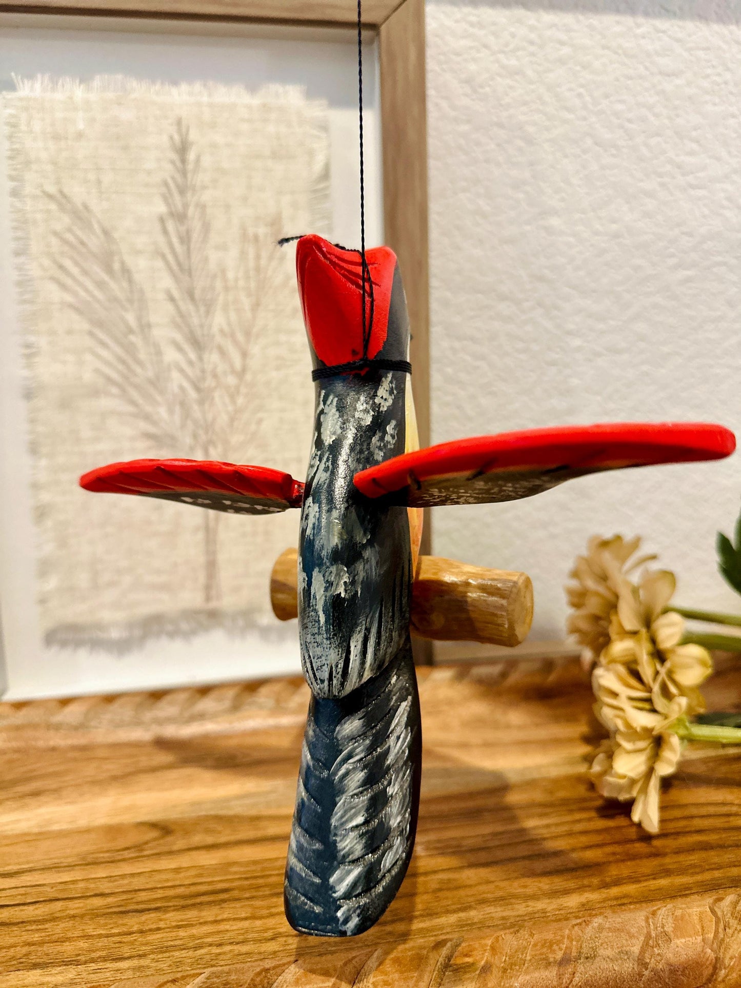 Wooden Hanging Woodpecker