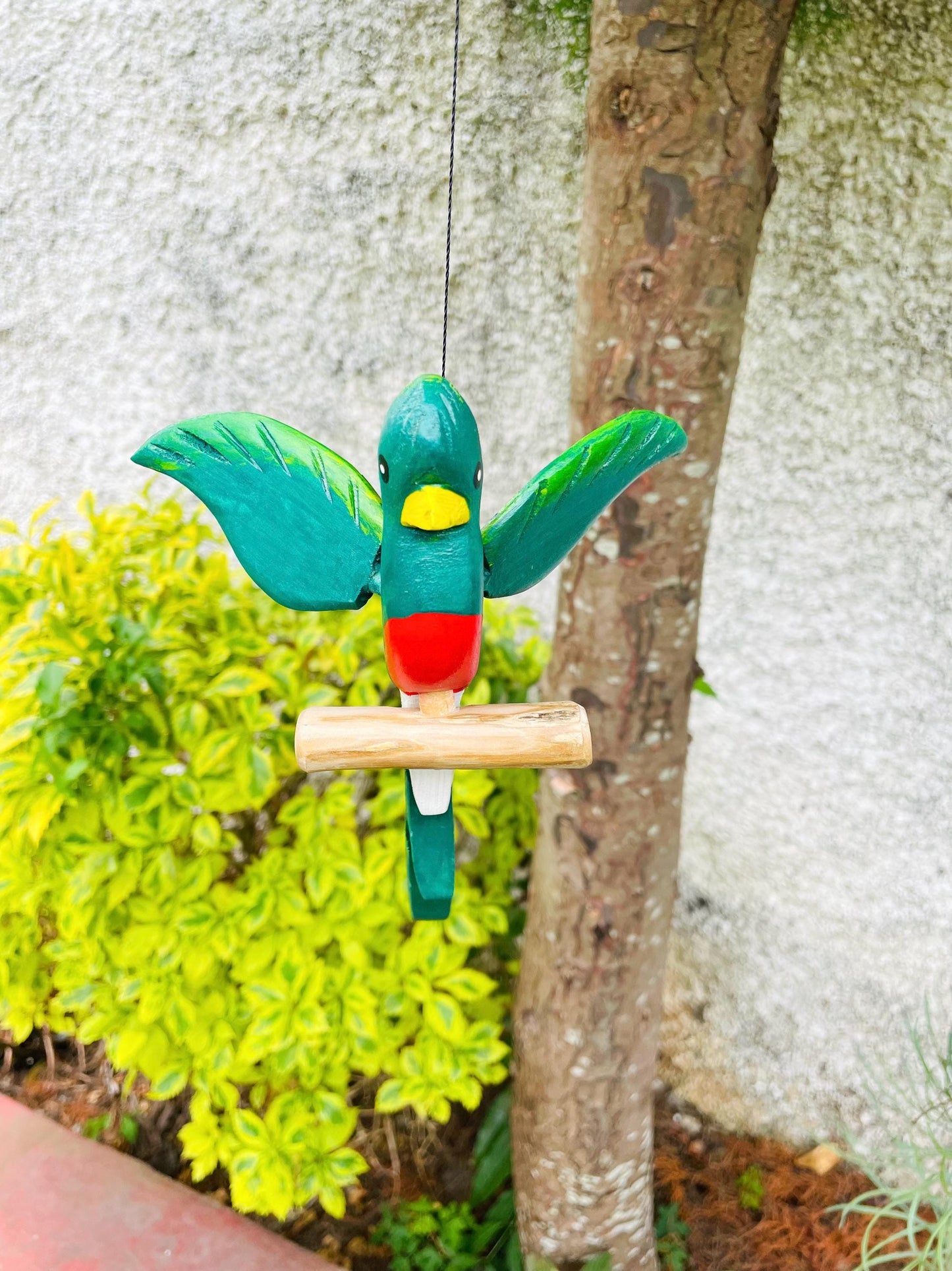 Wooden Bird Decor - Hanging Quetzal