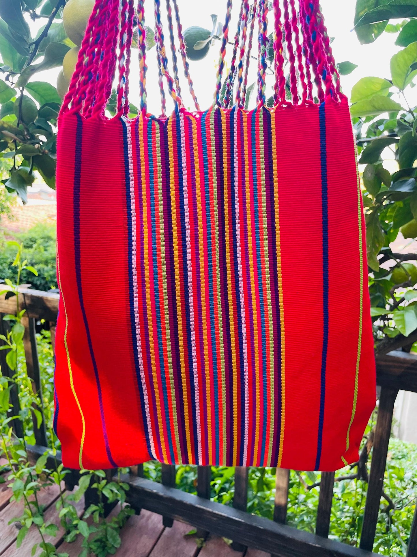String Shoulder Tote Bag - Red