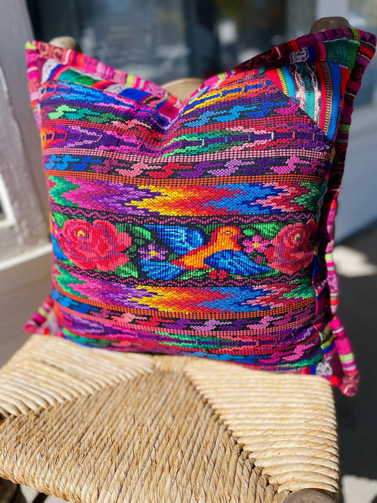 Guatemalan Huipil pillow covers from Chimaltenango