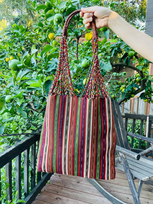 String Shoulder Tote Bag - Mocca