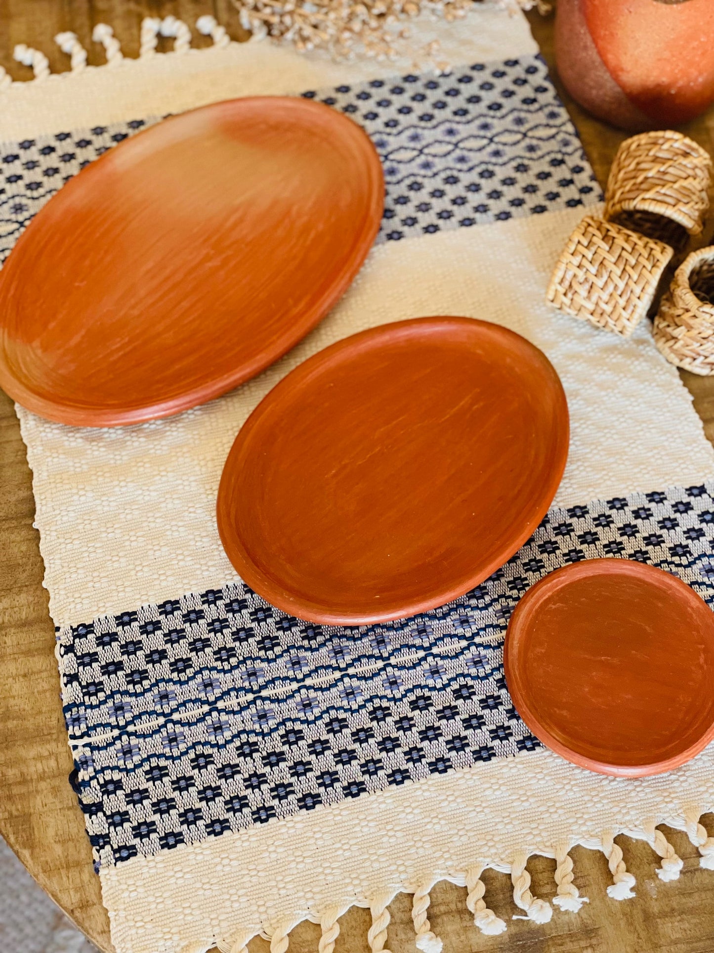 Guatemalan Handmade Clay Serving Plate - Large