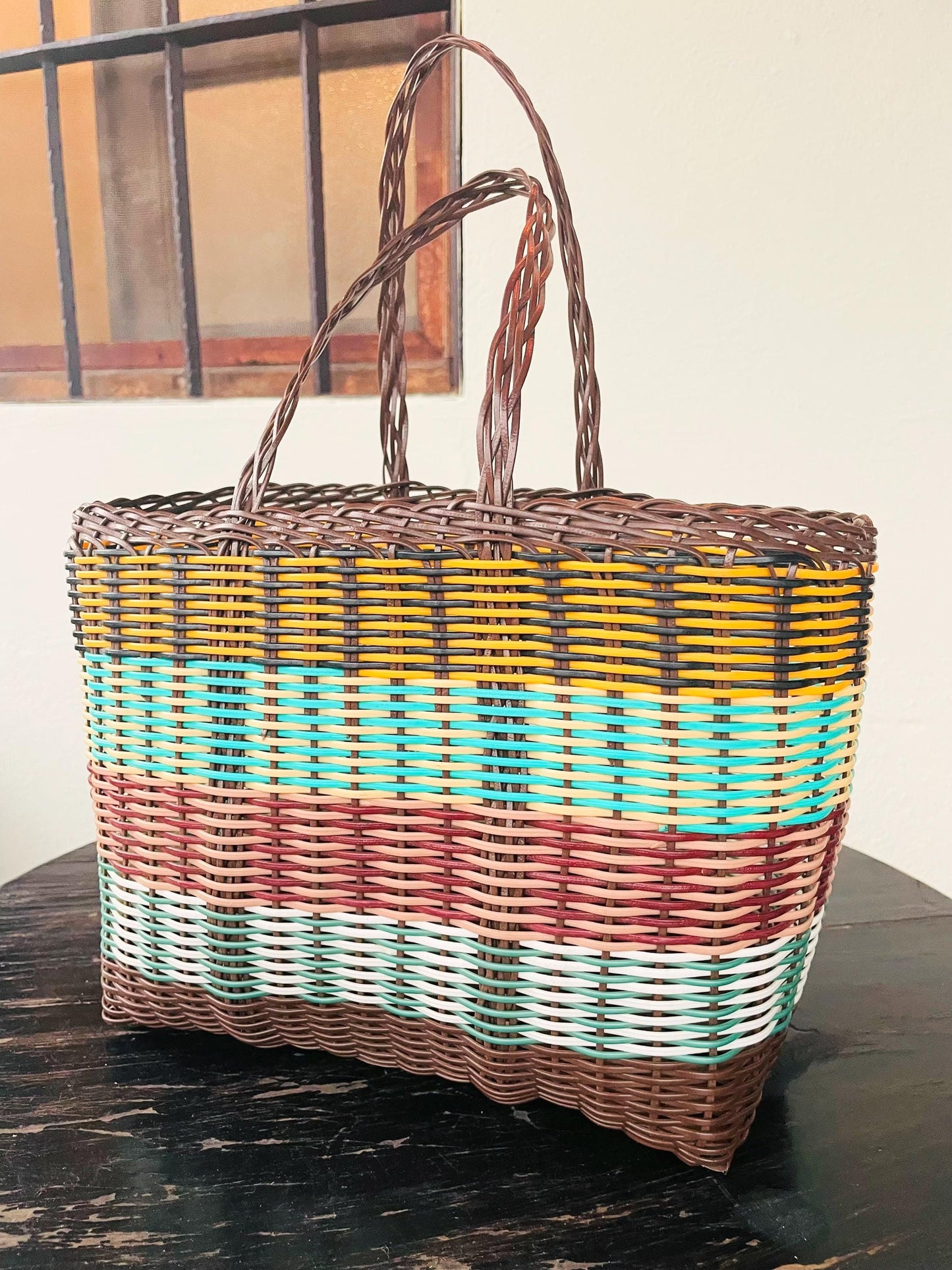 Plastic Tote Bag - Brownmulti