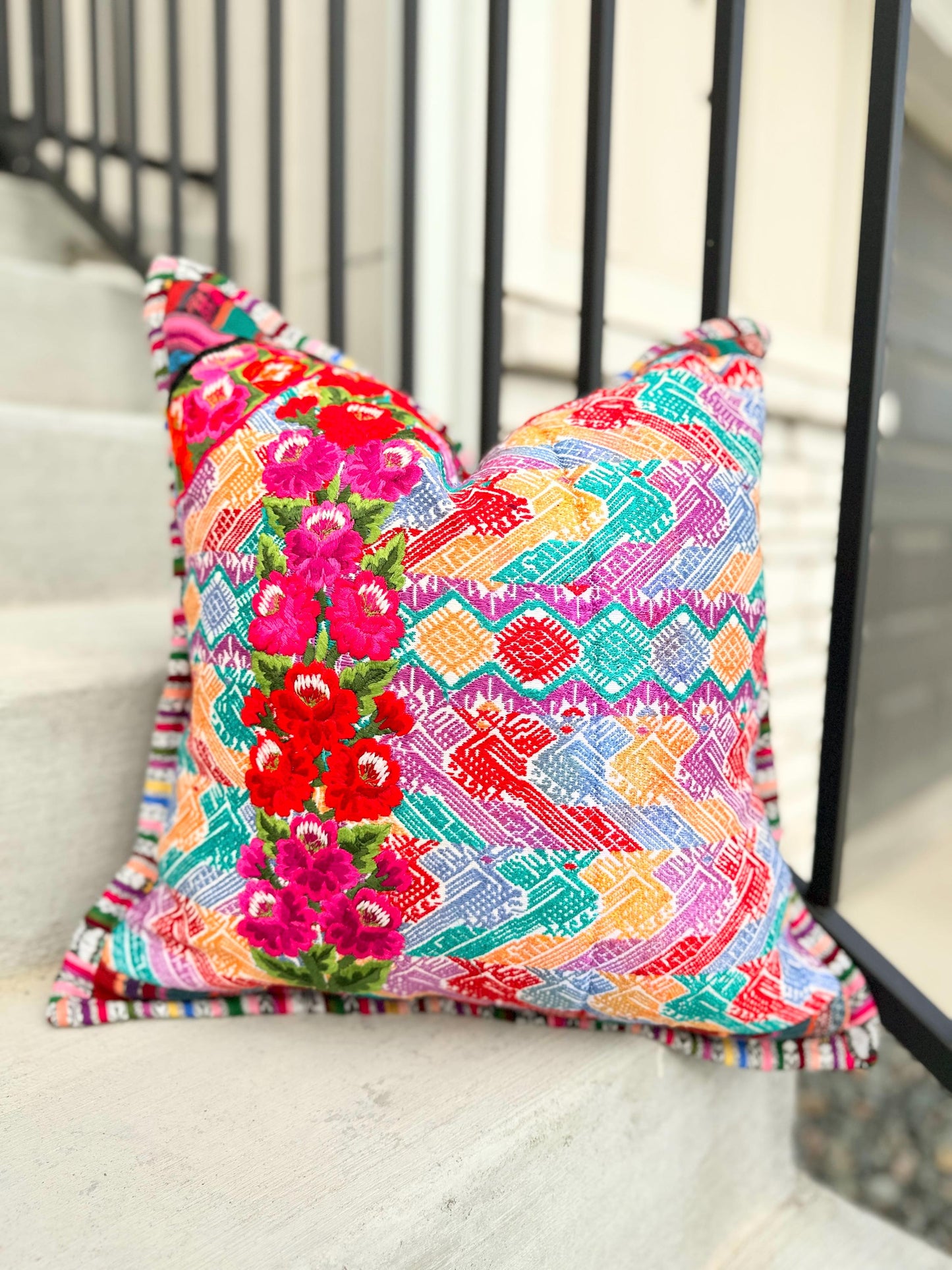 Floral Pillow Cover from Xela Quetzaltenango