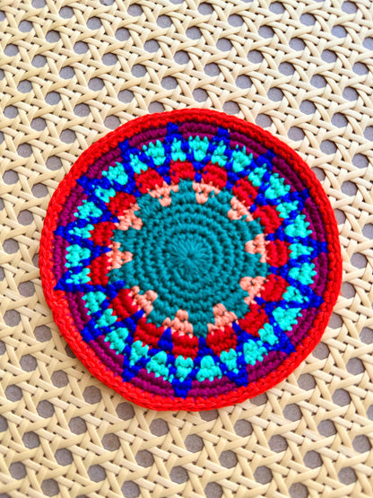 Colorful Crochet Cup Coasters