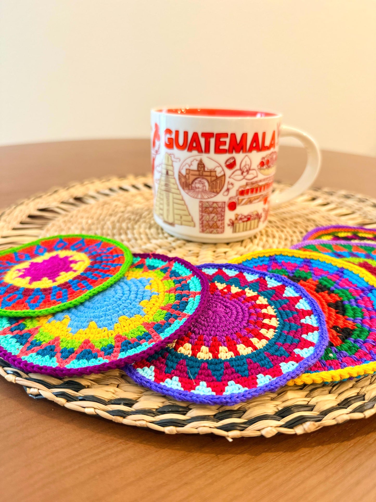 Colorful Crochet Cup Coasters