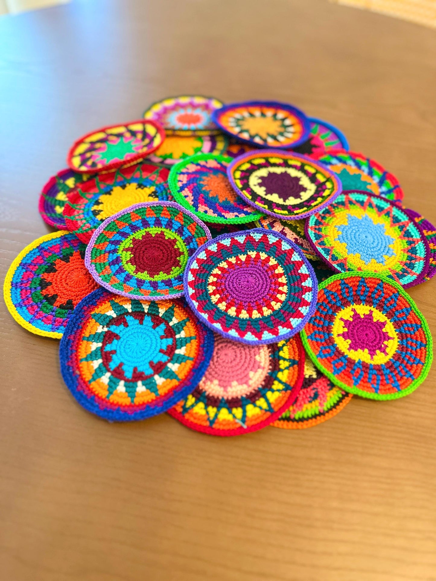 Colorful Crochet Cup Coasters