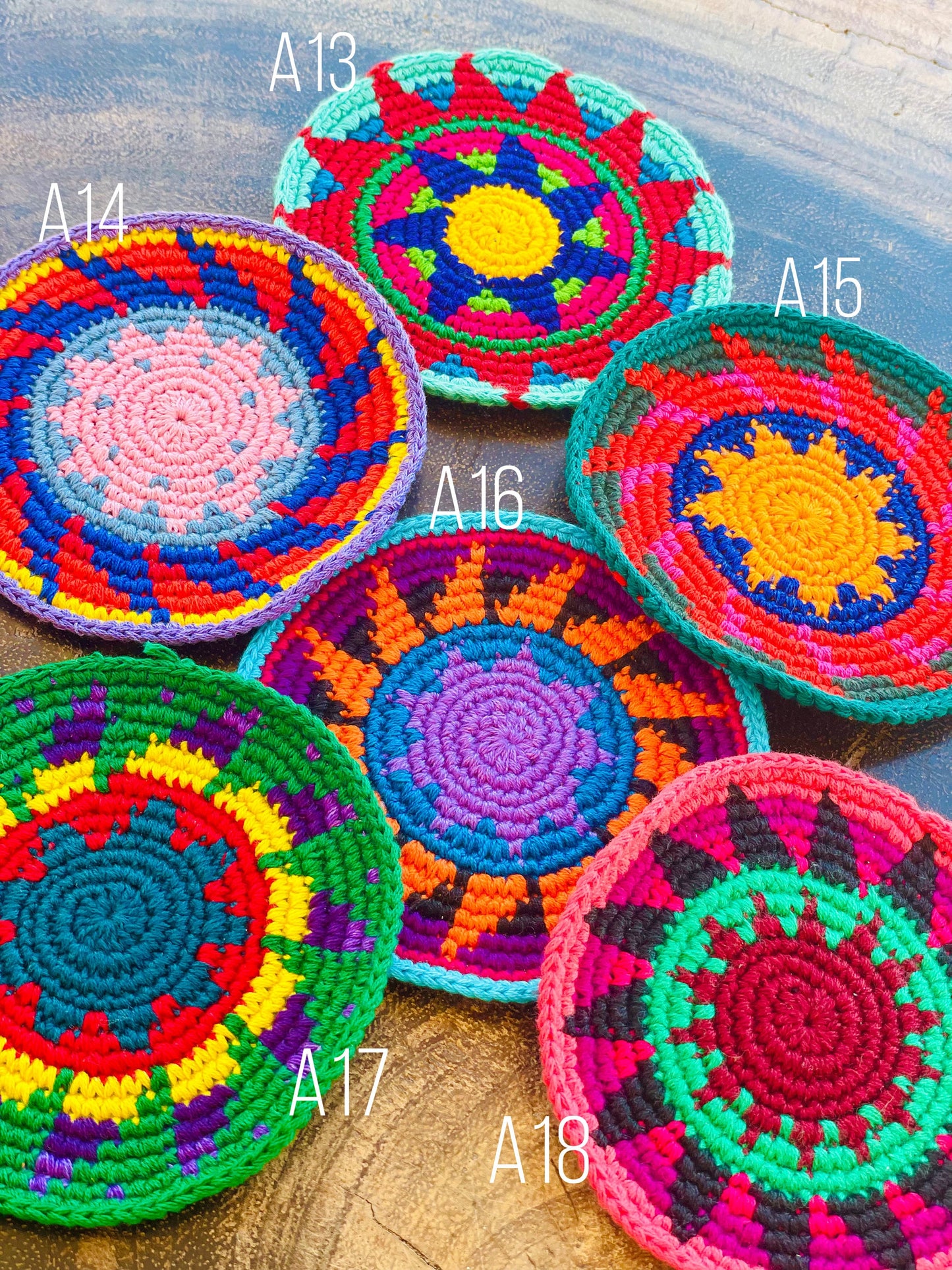 Colorful Crochet Cup Coasters