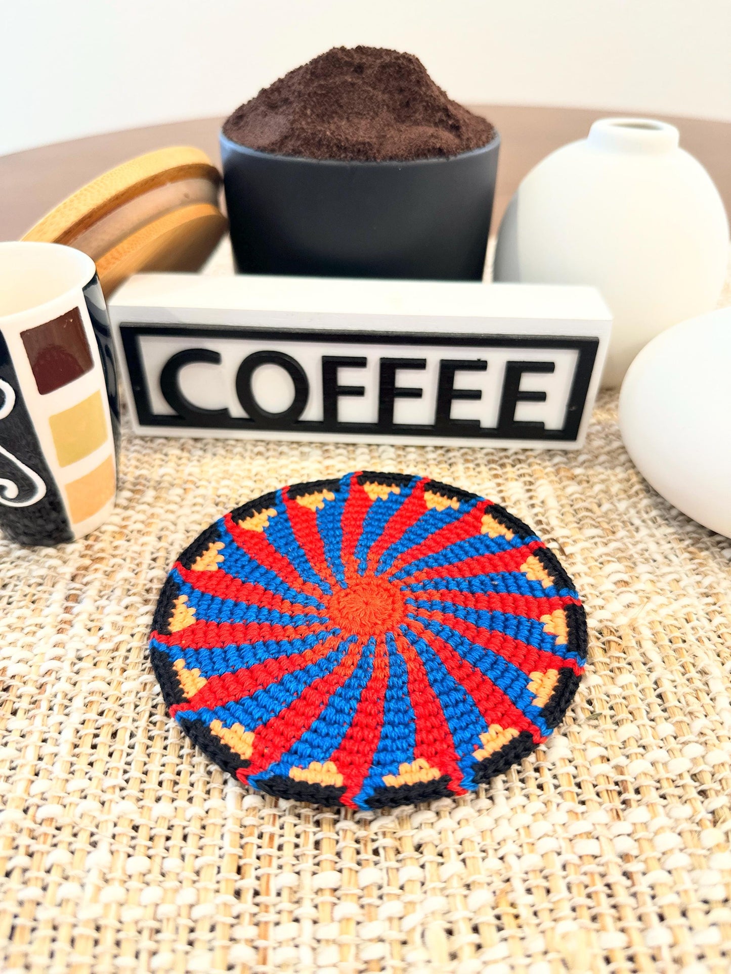 Colorful Crochet Cup Coasters