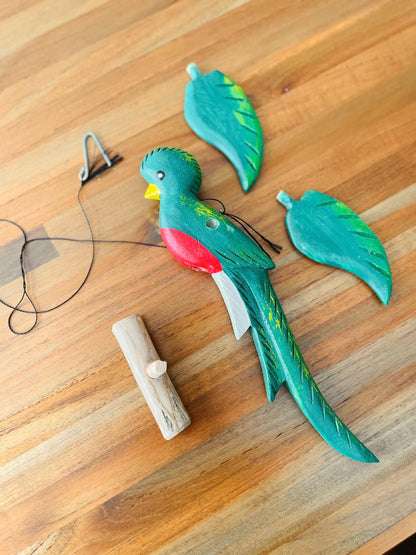 Wooden Bird Decor - Hanging Quetzal